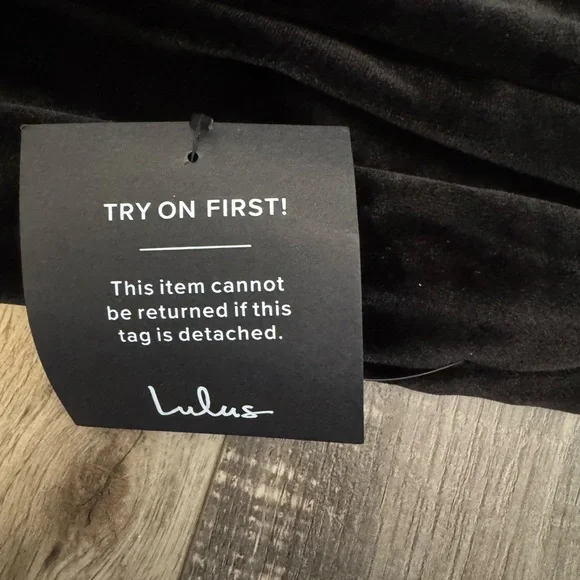 Lulu's Black Strapless Velvet Dress - Picture 7 of 7